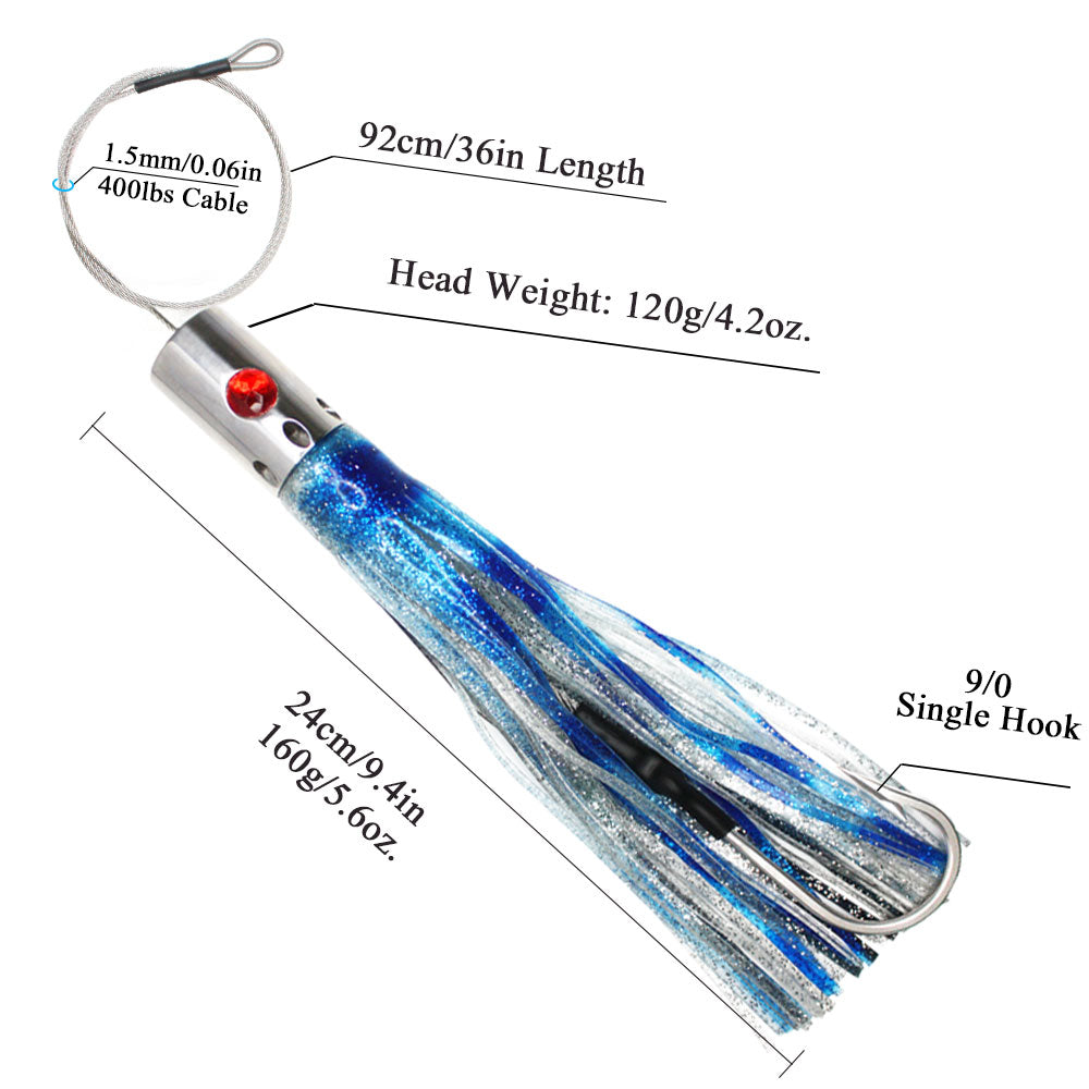 SSLN06 Stainless Trolling Lures 9.4" 5.6 oz.