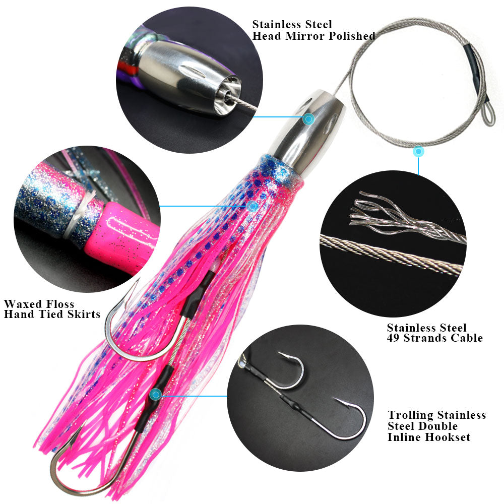 SSLN02 Stainless Trolling Lures 12.2" 14.8 oz.