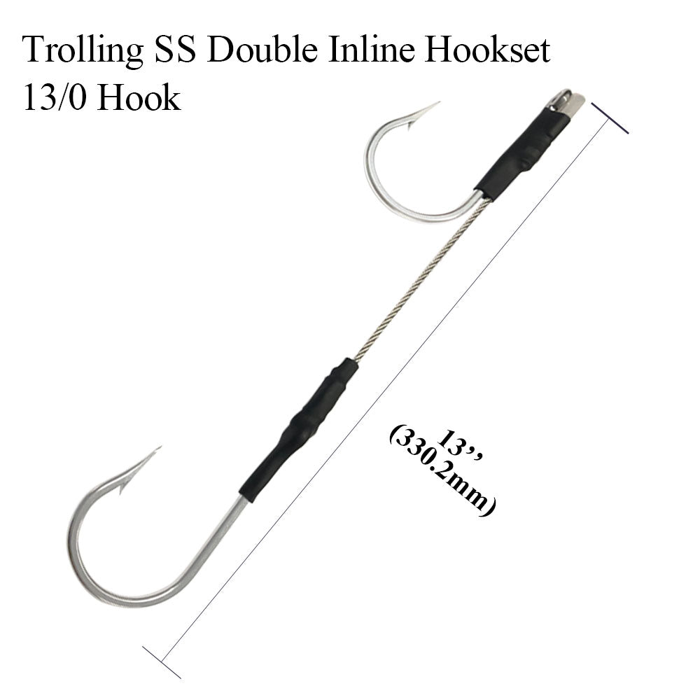 6/0-13/0 Double Stainless Cable Hookset Rigged Lure (2 Pcs) - Viketech Offshore