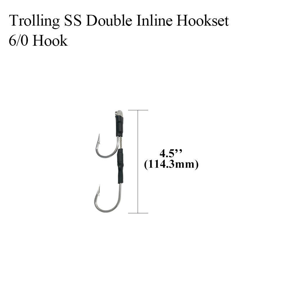 Aligned Double Hookset 6/0-13/0, Stainless Cable Rig (2 Pcs)
