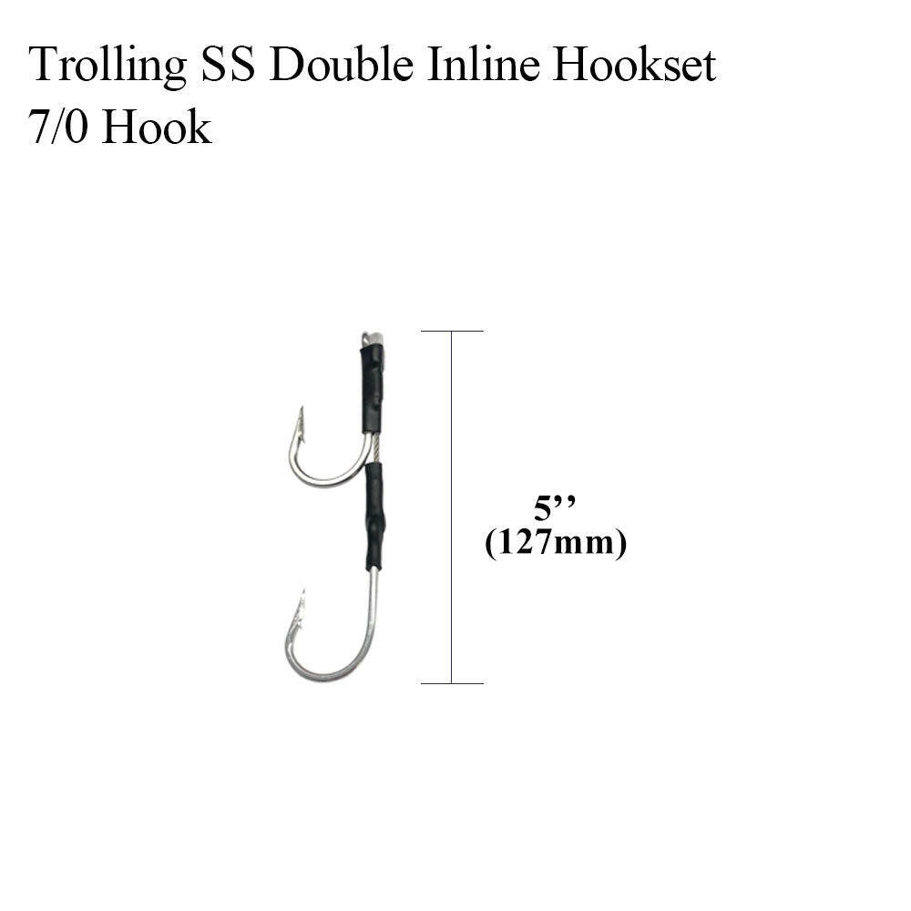 Aligned Double Hookset 6/0-13/0, Stainless Cable Rig (2 Pcs)