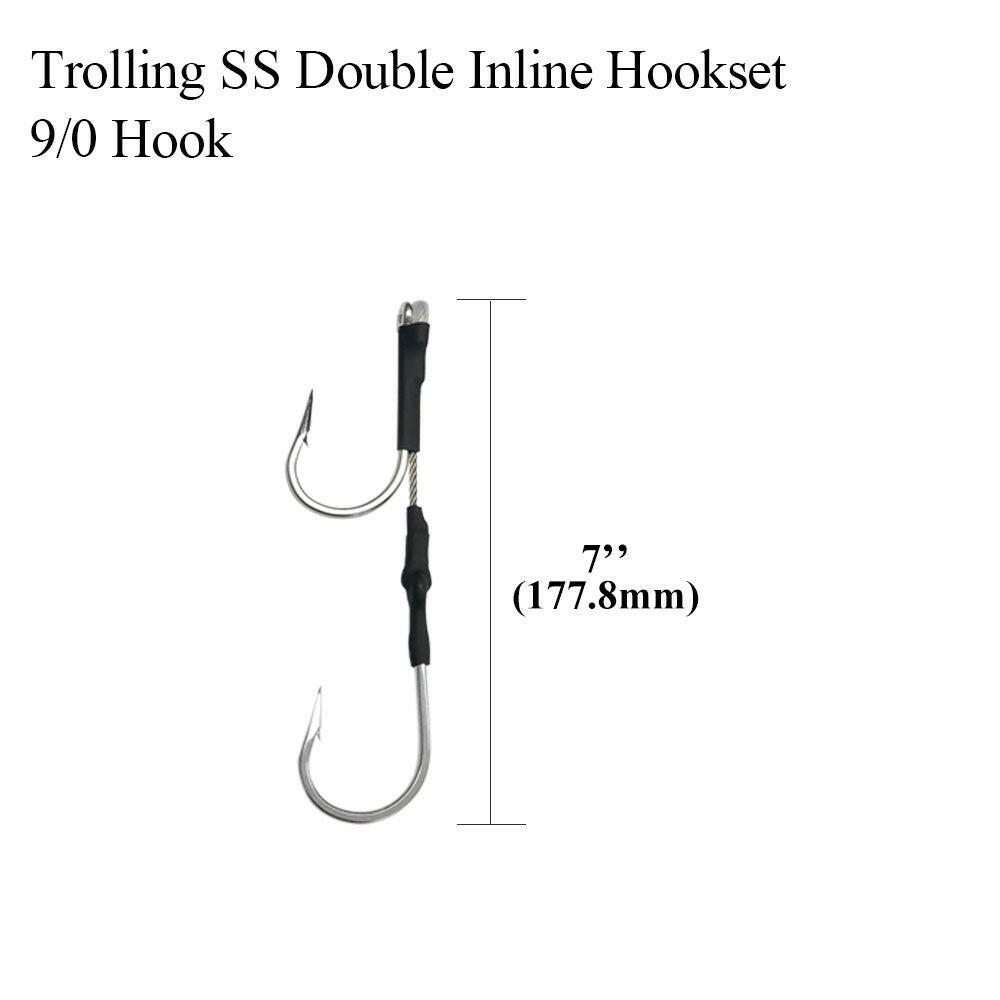 Aligned Double Hookset 6/0-13/0, Stainless Cable Rig (2 Pcs)