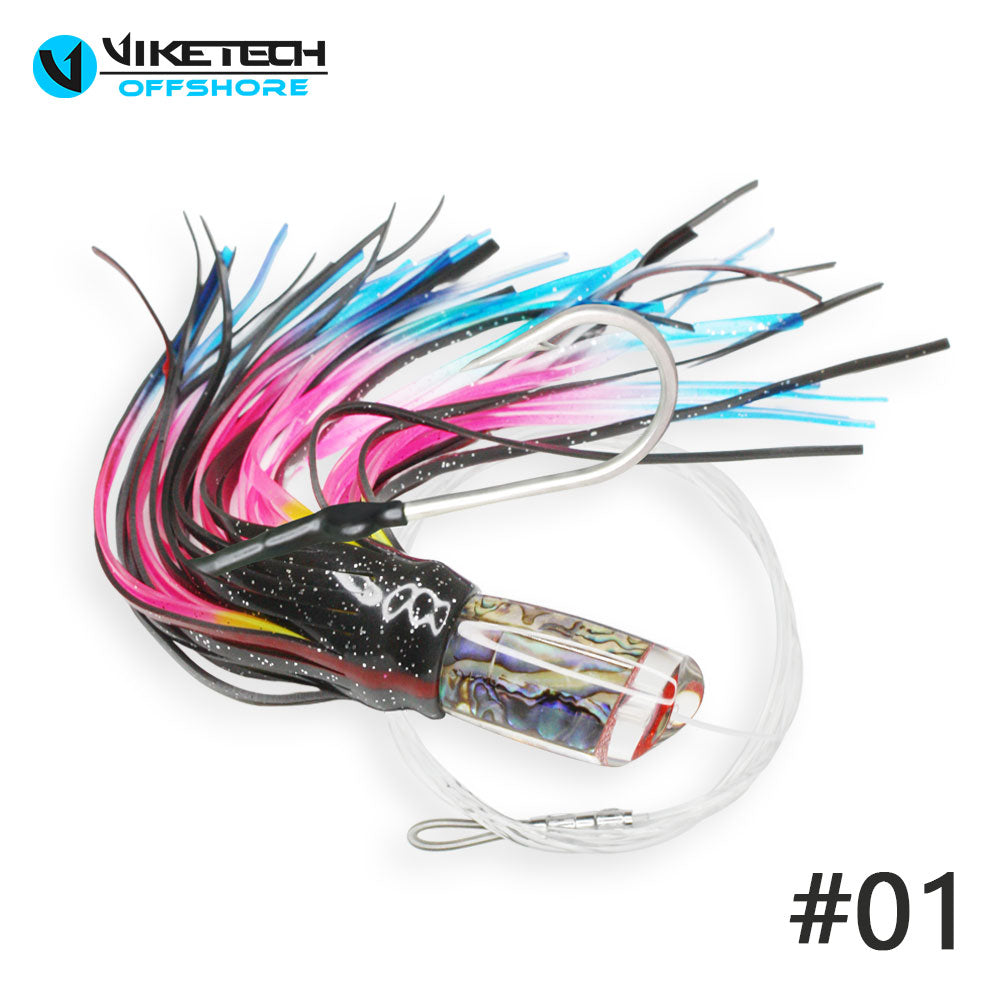 9" 3.4oz Tuna Trolling Lure, Resin Head, 8/0 on 140lb