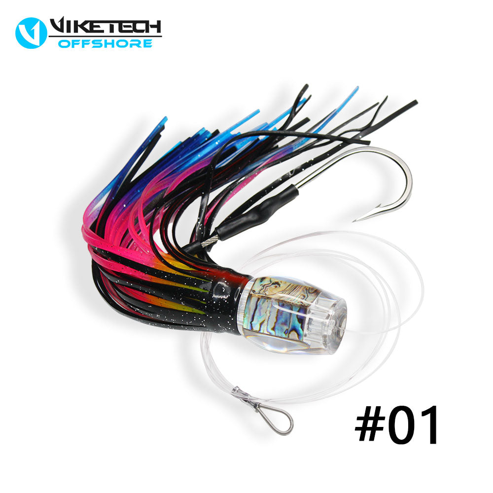 9.1" 4oz Tuna Trolling Lure, Resin Head, 9/0 on 140lb