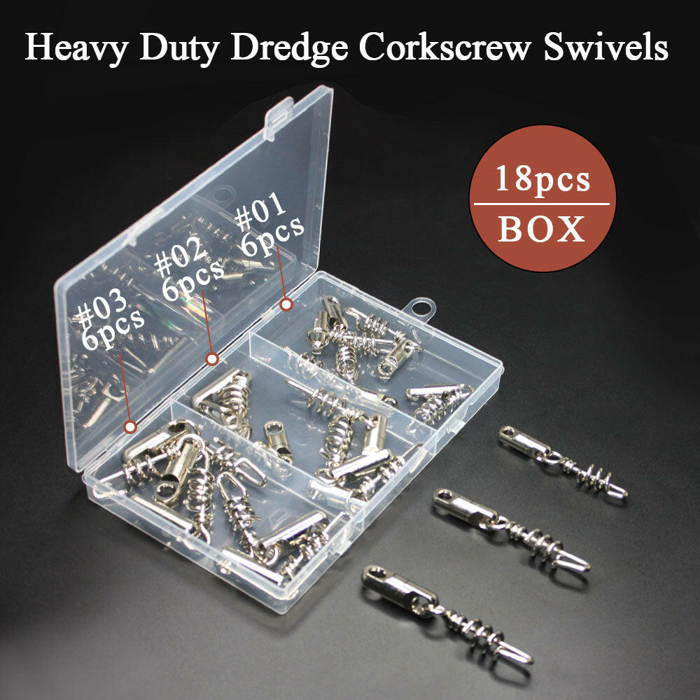 Heavy Duty Dredge Corkscrew Swivels 18pks - Viketech Offshore