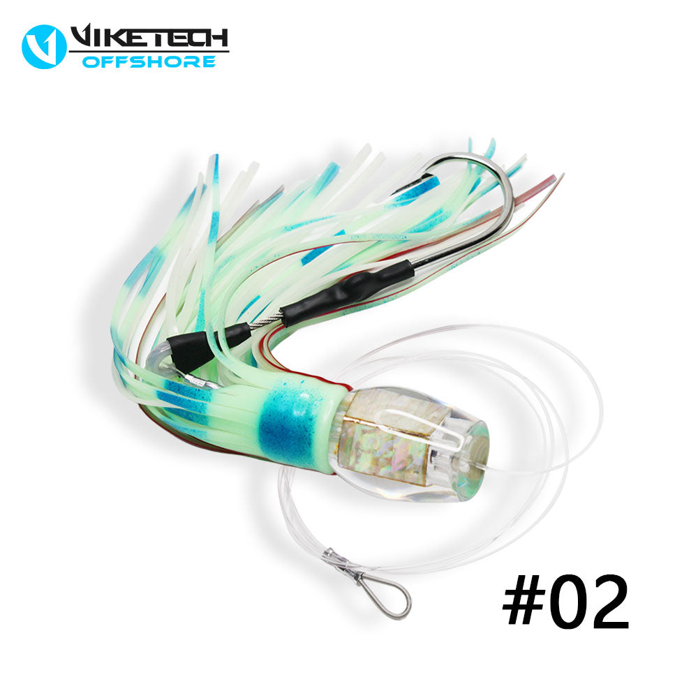 9.1" 4oz Tuna Trolling Lure, Resin Head, 9/0 on 140lb