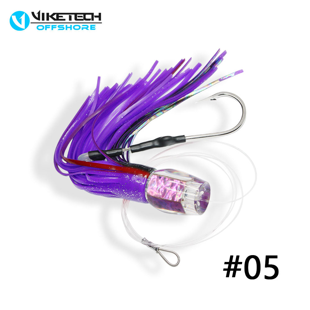 9.1" 4oz Tuna Trolling Lure, Resin Head, 9/0 on 140lb