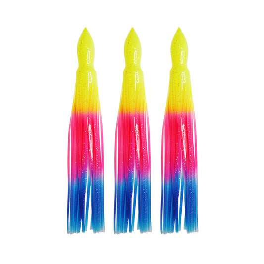 UV soft octopus trolling skirts in multiple colour patterns, 9, 10 and 12 inch