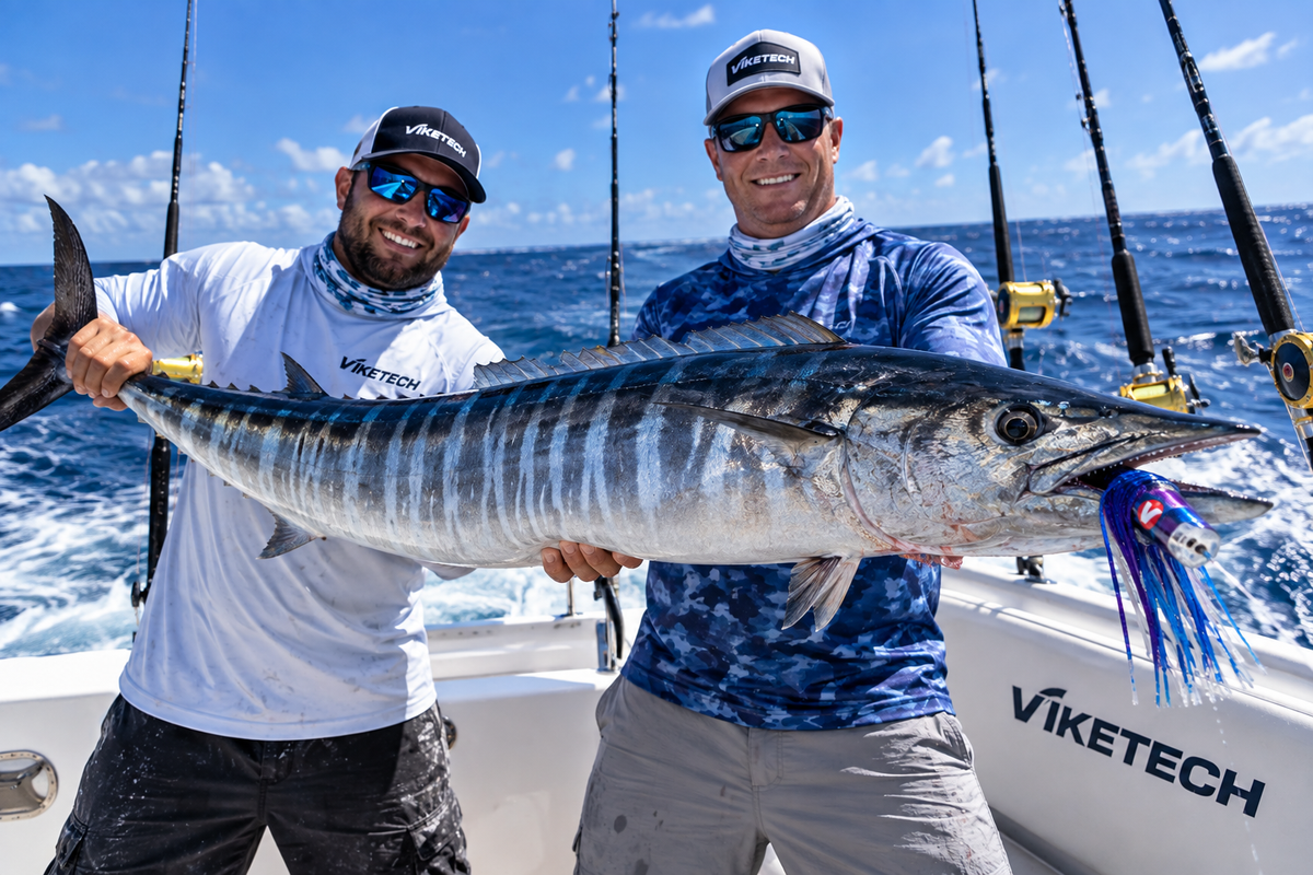 Wahoo caught on a Viketech trolling lure