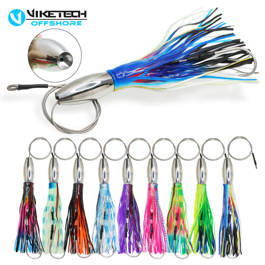 Magnum 13.2" SSLN04 Stainless Steel Trolling Lures - Professional Big Game Tackle Shop Pre-rigged Trolling Lures for Marlin