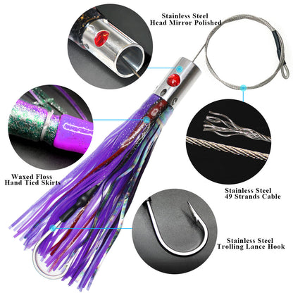 SSLN06 Stainless Trolling Lures 9.4" 5.6 oz.