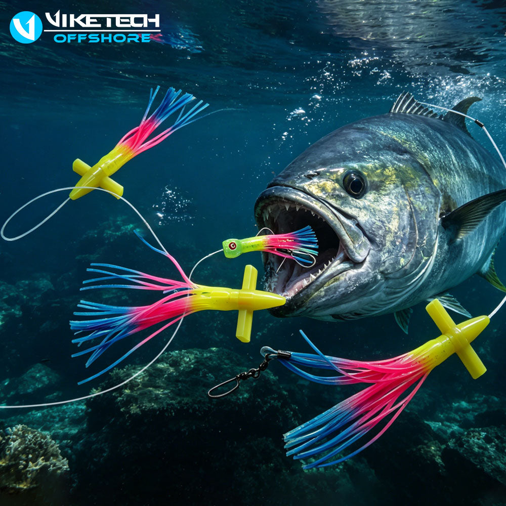 Resin Head 3D Eyes Bird Head Chain - Professional High Speed Wahoo Lures for Big Game Tackle Shop - Tuna & Marlin Series