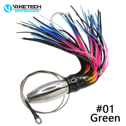 Magnum 13.2" SSLN04 Stainless Steel Trolling Lures - Professional Big Game Tackle Shop Pre-rigged Trolling Lures for Marlin
