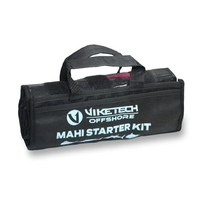 Mahi Mahi Trolling Lure Kit, 5pc Pre-Rigged Mahi Starter Kit with Roll-Up Bag