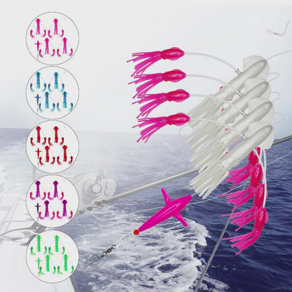 VIKETECH OFFSHORE — 9″ Multi-Arm Squid Daisy Chain Teaser Rig