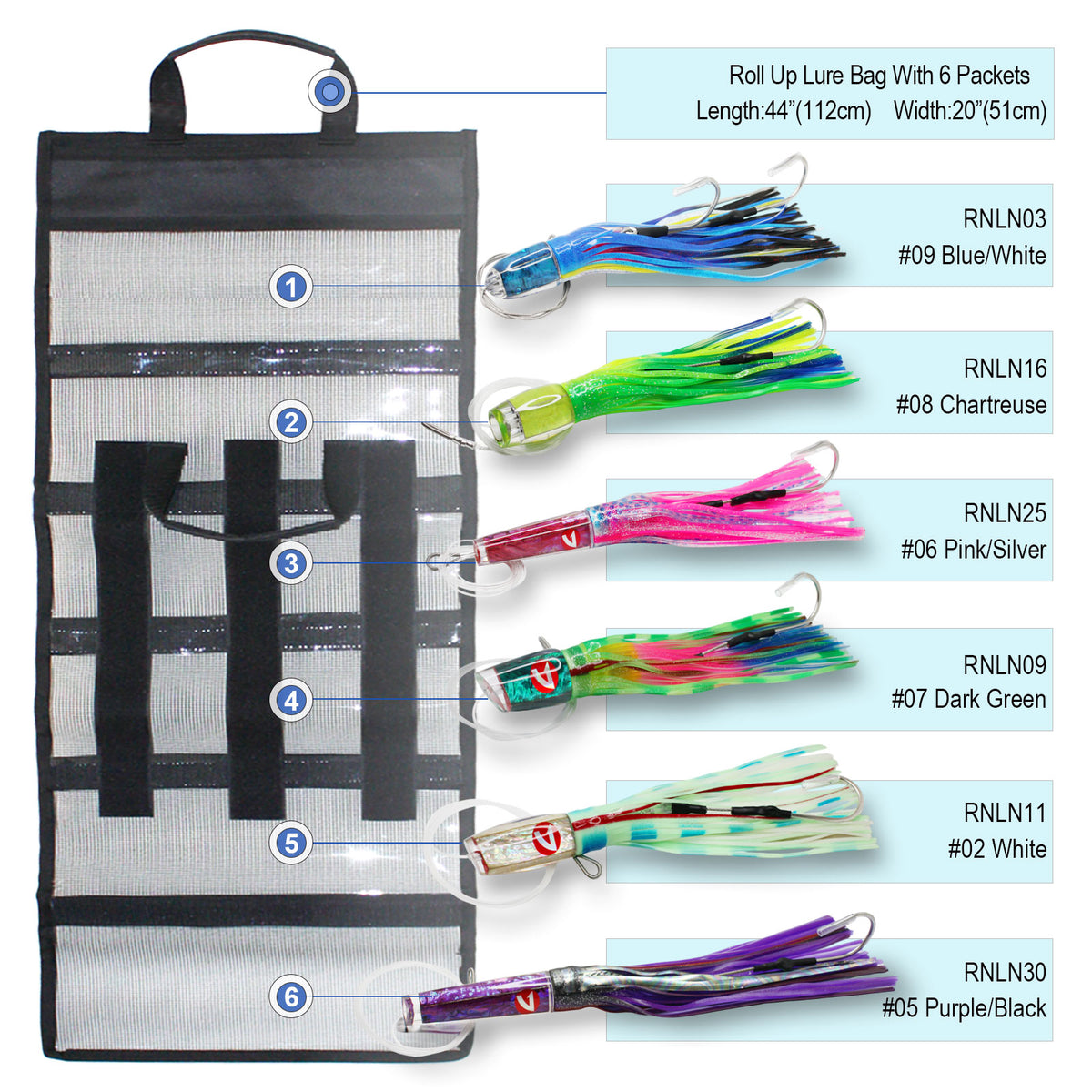 Offshore tournament trolling lure detail – rigged resin head lure