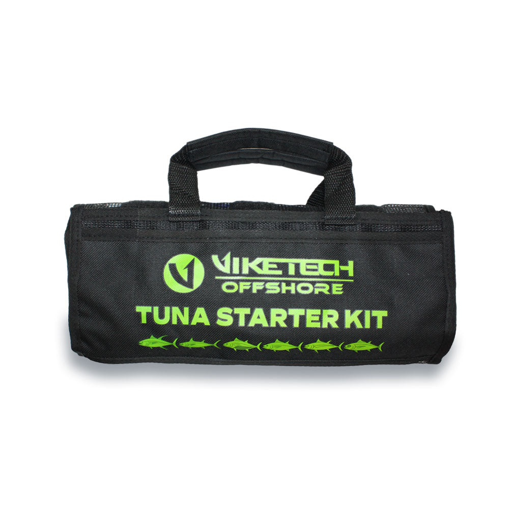 Viketech Tuna Starter Kit roll-up bag, front, with green logo print