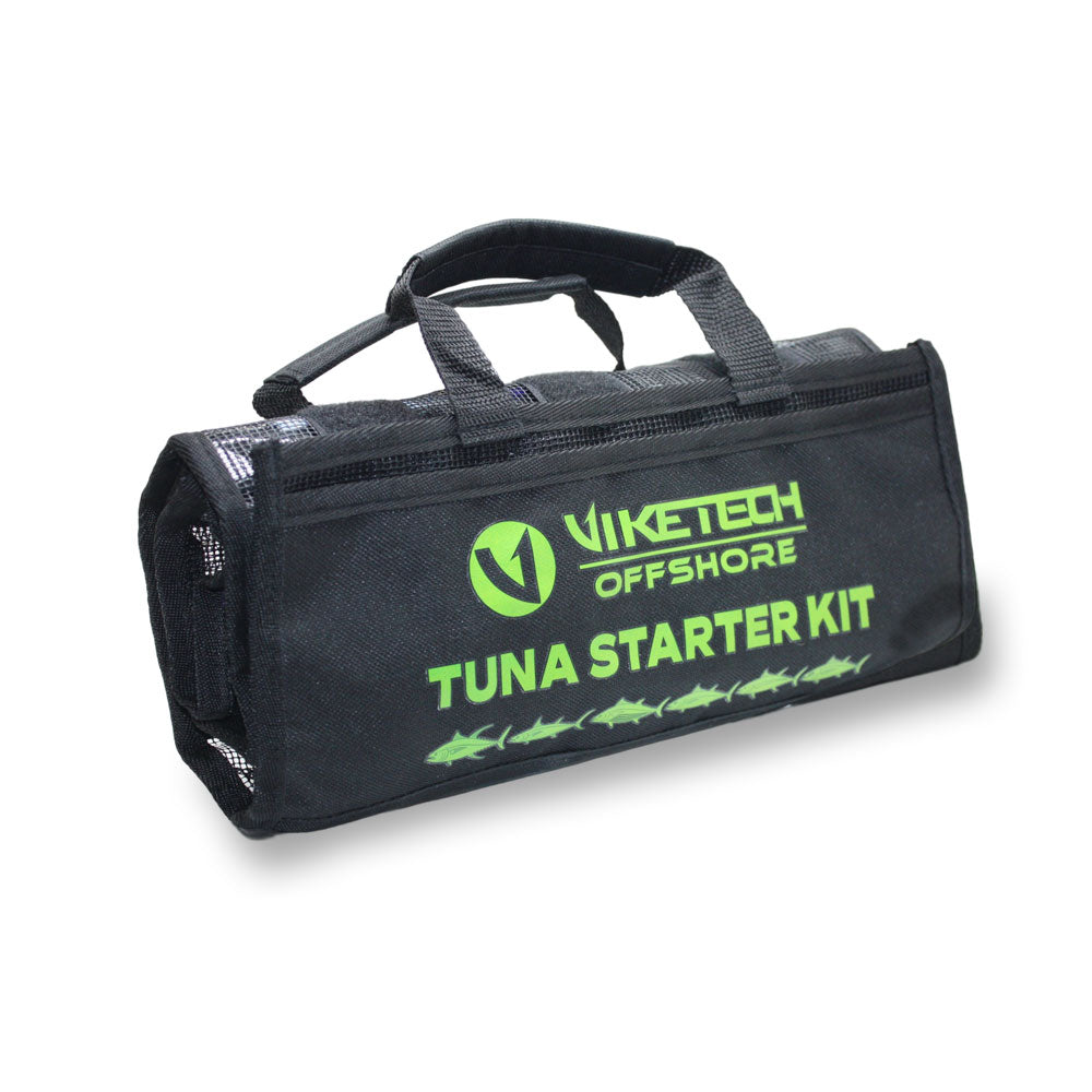 Viketech Tuna Starter Kit roll-up bag, three-quarter view showing the carry handle